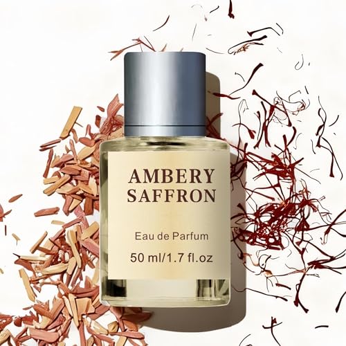Ambery Saffron Eau de Parfum for Unisex, Long-Lasting Vegan Perfume, 1.7Oz