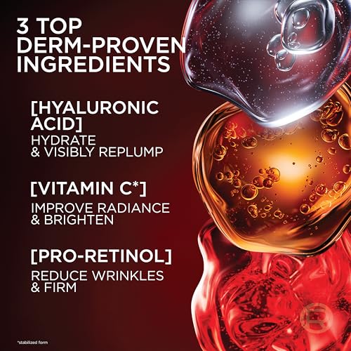 L'Oreal Paris Revitalift Triple Power Anti-Aging Face Moisturizer, Pro Retinol, Hyaluronic Acid & Vitamin C to Reduce Wrinkles, Firm & Brighten Skin, 1.7 Oz