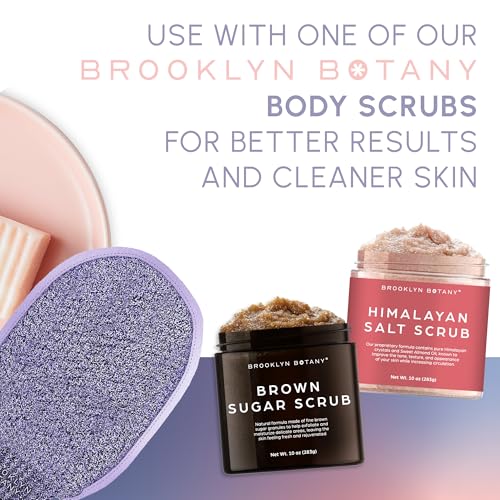 Brooklyn Botany Exfoliating Mitt for Bath and Shower – Heavy Duty Exfoliating Body Scrubber for Massage and Dead Skin Remover for Body – 1 Mitt