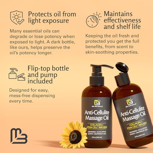 Firming Body Massage Oil with Collagen for Cellulite, 8 fl oz by M3