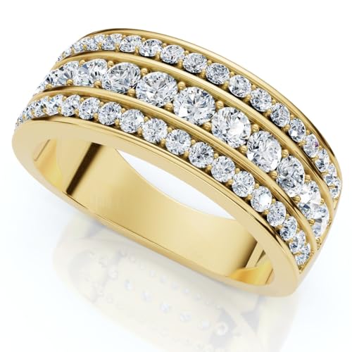 Pompeii 1Ct Men's Diamond Wedding Anniversary Ring 10k Gold Lab Grown - Size 11.5 (F/G,VS1-VS2)