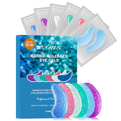 DR. YIMAN Hydrogel Eye Patches - 6 Pairs Under Eye Masks for a Refreshed Look, with Hyaluronic Acid & Collagen, Eye Masks for Smoother-Looking Skin, Skincare Gift for Women & Teens