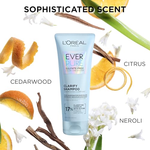 L'Oreal Paris Restore Sulfate Free Conditioner with Antioxidants, Moisturizing Conditioner for Hard Water Exposure and Styling Build-up, EverPure, 6.8 Fl Oz
