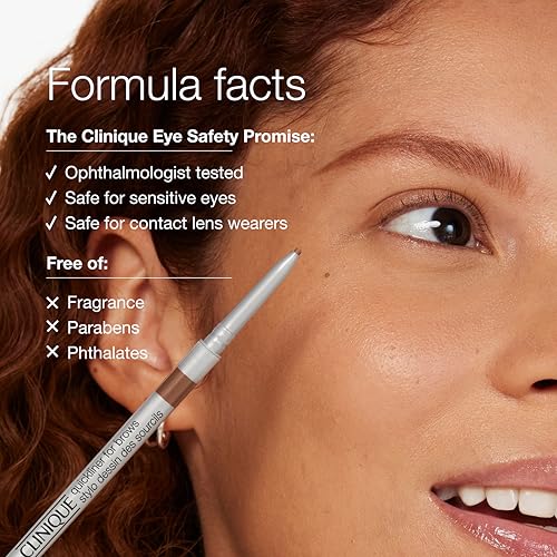 Clinique Quickliner For Brows Eyebrow Pencil | 8-Hour Wear, Smudge Resistant| For Natural-Looking Brows, Deep Brown, 1 Count