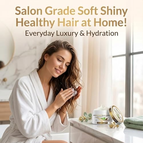 VITAMINS hair cosmetics Keratin Hair Mask - Protein Repair Keratin Treatment - Deep Conditioner for Dry, Damaged, Curly, Straight & Frizzy Hair with Biotin, Collagen & Castor Oil - 8.5 Fl Oz