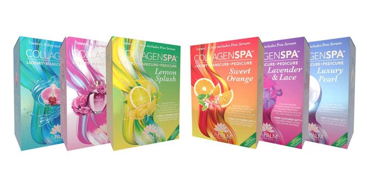 Collagen Spa Luxury Manicure and Pedicure with Collagen Bubble Crystals - Mix of 6 Scents