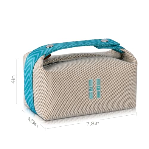 Sluxa NEW Makeup Bag - Her Inspired, Stylish, Lightweight, and Practical,Luxury Craft Travel Toiletry Bag for Daily Use & Travel Essentials, Easy Carry & Neat Storage (Beige)