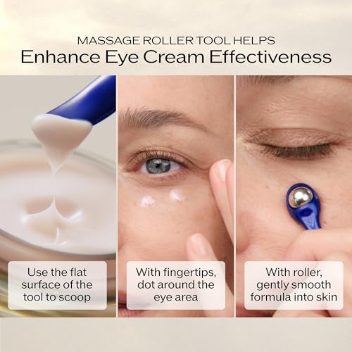 Shiseido Vital Perfection Uplifting and Firming Advanced Eye Cream - 15 mL - Improve Under-Eye Bags, Wrinkles & Dark Circles - Includes Exclusive Massage Roller Tool