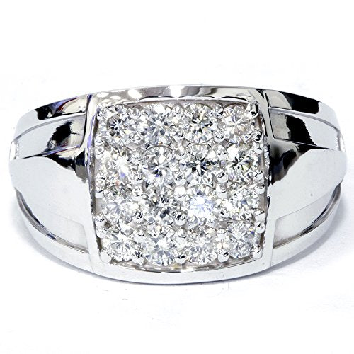 P3 POMPEII3 Pompeii 1 cttw Diamond Mens Ring 10k White Gold - Size 9