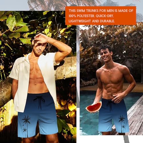 Lzzidou Men's Swim Trunks Hawaiian Bathing Mesh Lining Suit Swimsuits Beach Shorts with Pockets