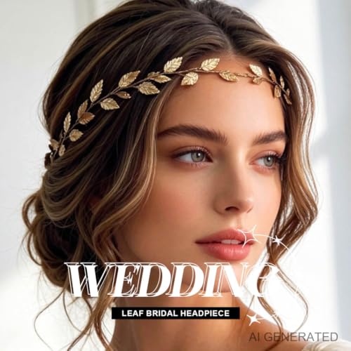JAKAWIN Gold Wedding Hair Vine Leaf Bride Hair Piece Accessories for Women HV179 (Gold)