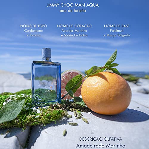 JIMMY CHOO - Man Aqua Eau de Toilette - Men's Fragrance - Fougere Marine Woody - With notes of Grapefruit, Clary Sage & Salty Moss - 3.3 Fl Oz