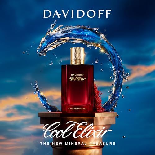 Davidoff Cool Elixir Safran Mineral Treasure Eau de Parfum – Ambery Cologne for Men – With Notes of Apple, Saffron & Cedarwood – Long-Lasting Fragrance