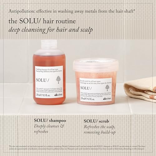 Davines SOLU/Sea Salt Scrub Refreshes Scalp For All Hair Types, 8.5 Fl Oz