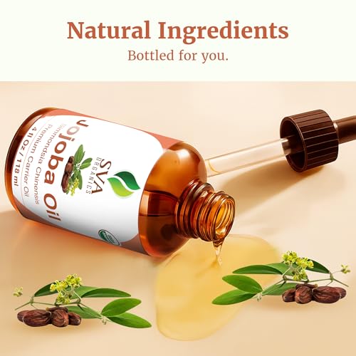SVA Organic Jojoba Seed Carrier Oil with Dropper, 4 Fl Oz (118 ml)