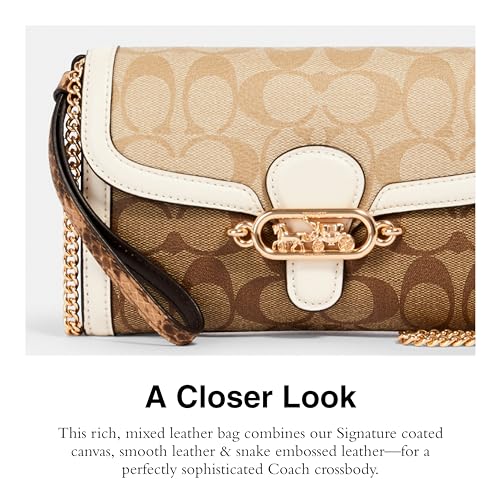 Coach Signature Blocking Exotic Mix Jade Chain Crossbody