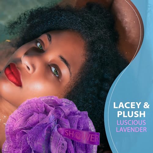 SHOWER BOUQUET Loofah-Bath-Sponge Hot-Lacey-Mesh // 4-Steamy-Lace-Colors