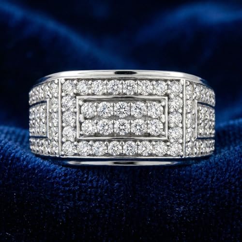 2Ct Lab Created Diamond Mens Ring in 10k White or Yellow Gold - Size 7.5