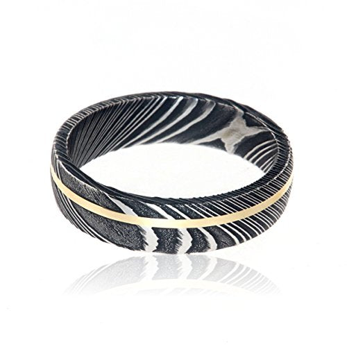 The Jewelry Source Damascus Steel Wedding Bands USA Made 14k Gold Rings Damascus Rings