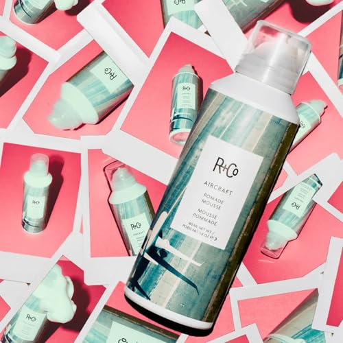 R+Co Aircraft Pomade Mousse - Lightweight Volume & Texture Foam, 5.6oz