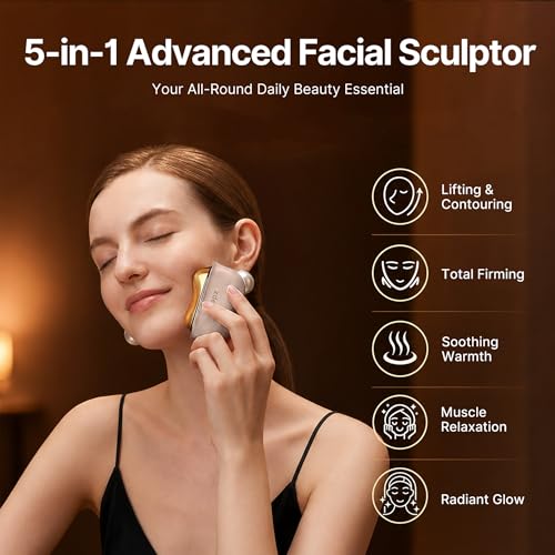 ZDEER GS5 Electric Heated Gua Sha Tool, Red Light Face Massager, Pink