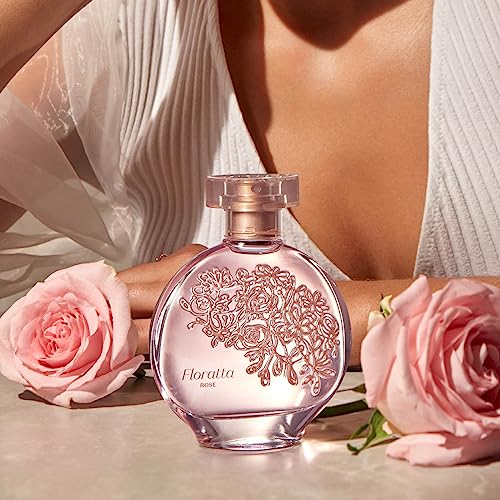 O Boticário Floratta Rose Eau de Toilette - Classic Floral Fragrance for Women - Fresh Gardenia & Romantic Rose - Long Lasting Everyday Womens Perfume - Cruelty-Free & Vegan - 2.5 oz (75 ml)