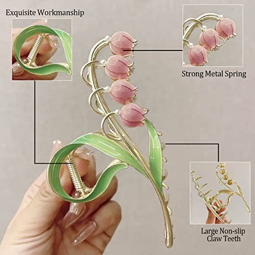 6 Pcs Hair Claw Clips for Women 4.3 Inch Large Strong Butterfly Flower Claw