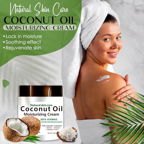 DR MEINAIER Coconut Oil Cream. Spa size 10.5 oz Moisturizing Cream. Coconut Oil for Face, Hands, Hair. Intense Hydration For Dry skin