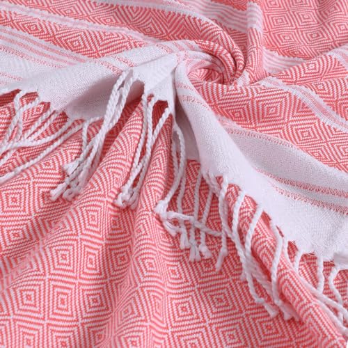 Genovega 6 Packs Oversized Turkish Beach Towels Set Towel Bulk 74"x38" Extra Large Quick Dry Sand Free Light Swim Bath Camping Pool Towel Travel Blanket Essentials Cruise Accessories Adult Vacation