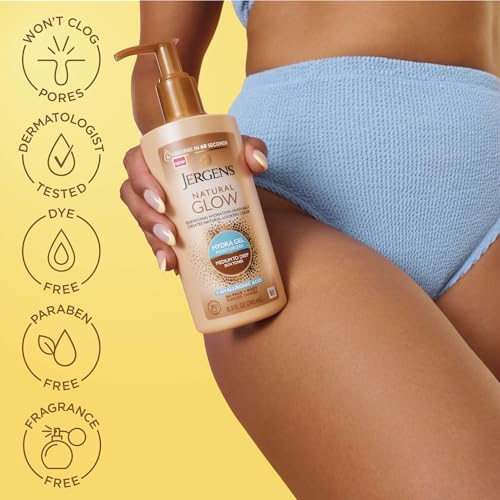 Jergens Natural Glow Hydra Gel Self Tanner, Medium to Deep, 8.3 fl oz