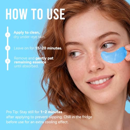 AILEORY Under Eye Patches for Dark Circles and Puffiness, Brightening Eye Masks with Caffeine, Niacinamide & Tranexamic Acid for Under-Eye Dullness, Depuffing Eye Treatment for Eye Bags, 24 Pairs