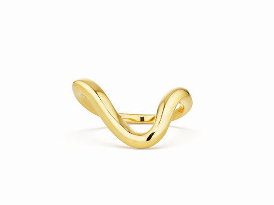 All 14K Yellow Gold Wavy Ring, Size 6, Yellow Gold