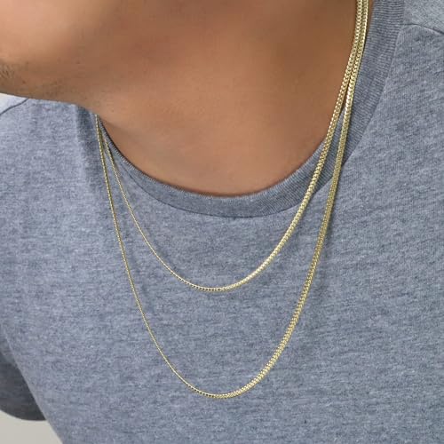 Nuragold 10k Real Yellow Gold Miami Cuban Link 2.7mm Solid Chain Necklace - 20"