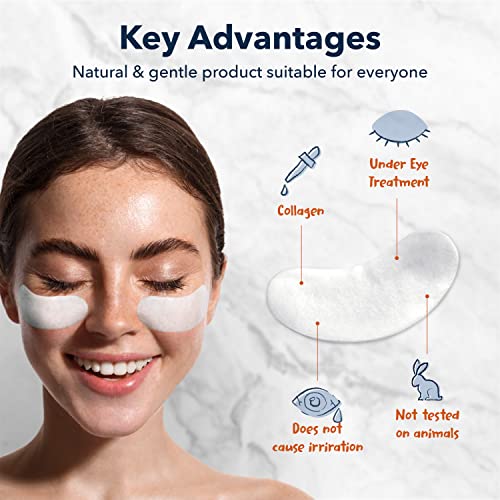 Purederm Collagen Eye Patches for Puffy Eyes, Dark Circles & Fine Lines, Depuffing, Cooling & Firming Under Eye Masks, Korean Skin Care, 60 Count