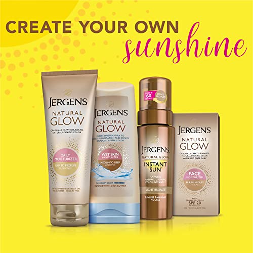 Jergens Natural Glow Instant Tanning Moisturizer, Deep Bronze, 6 fl oz