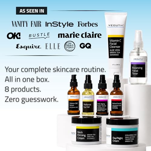 YEOUTH 8-Piece Full Size Skin Care Set for Visibly Smoother-Looking Skin