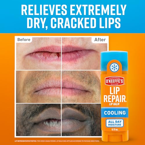 OKeeffes Lip Repair Balm, Cooling Relief for Cracked Lips, Twin Pack