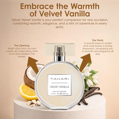 TAHARI Women’s Velvet Vanilla Eau de Parfum Fruity & Floral Perfume 100 ml