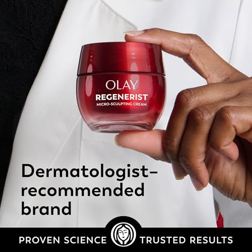 Olay Face Moisturizer, Regenerist Micro-Sculpting Cream for Women, Fragrance-Free - Anti-Aging, Anti-Wrinkle, Firming Skin Care - Triple Collagen Cream, Peptide, Hyaluronic Acid, Niacinamide, 1.7oz