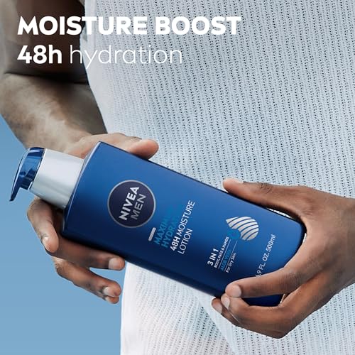 NIVEA MEN Maximum Hydration Lotion, 48-Hour Body Moisturizer, 16.9 FL OZ