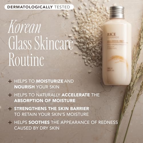 The Face Shop Rice Ceramide Moisturizing Skincare Set - Toner & Moisturizer, Korean Skin Care with Rice Water, Gift Set, Travel Size, Hydrating for Dry Skin