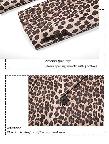 THWEI Mens Blazer Hipster Leopard Print Tuxedo Luxury Notched Lapel Slim Fit Stylish Sport Coats Jacket