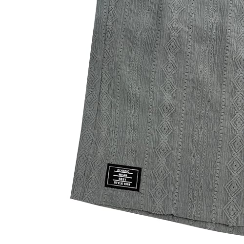 LOVESHOOT Shorts for Men Casual Summer Drawstring Elastic Waist Beach Short Loose Fit Jacquard Texture with Side Pockets White L