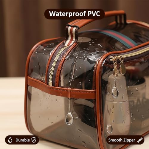 ANIS · KEBBR Retro Cosmetic Bag Large-Capacity Waterproof Transparent Zipper Cosmetic Bag - Luxury Women's Cosmetics Storage Bag Ladies Travel Storage Bag
