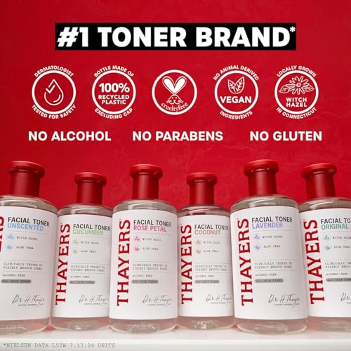 THAYERS Milky Face Toner Skin Care with Snow Mushroom Tremella and Hyaluronic Acid, Natural Gentle Facial Toner, for Dry and Sensitive Skin, 355mL