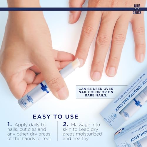 Blue Cross Cuticle Balm Conditioning Stick, Scented Cuticle Softener Oil Balm with Nourishing Sunflower & Grape Seed Oil, Professional Nail Care Supports Dry + Damaged Cuticles, 0.05oz, Pomegranate