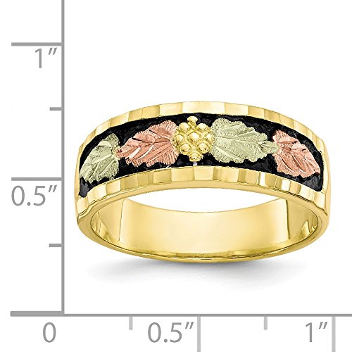 FB Jewels 10k Tri-color Black Hills Gold Mens Antiqued Ring Size 11