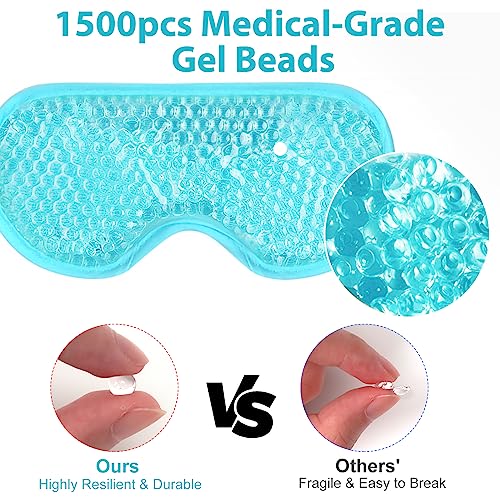 BeeVines Gel Eye Mask, Cooling Ice Masks for Puffy Eyes (2 Pack)