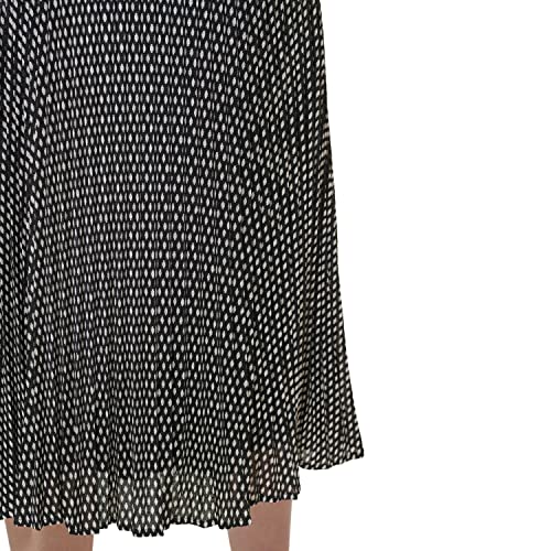 DKNY Women's Logo Waistband Easy Printed Sportswear Skirt, BLK/Ivry Combo