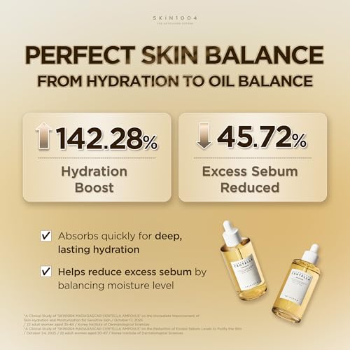 SKIN1004 [Hudson's Pick] Madagascar Centella Ampoule, Korean Face Serum with Centella Asiatica for Hydrating & Moisturizing, Soothing Facial Serum for Skin Balance, Korean Skin Care, 3.38 fl.oz, 100ml